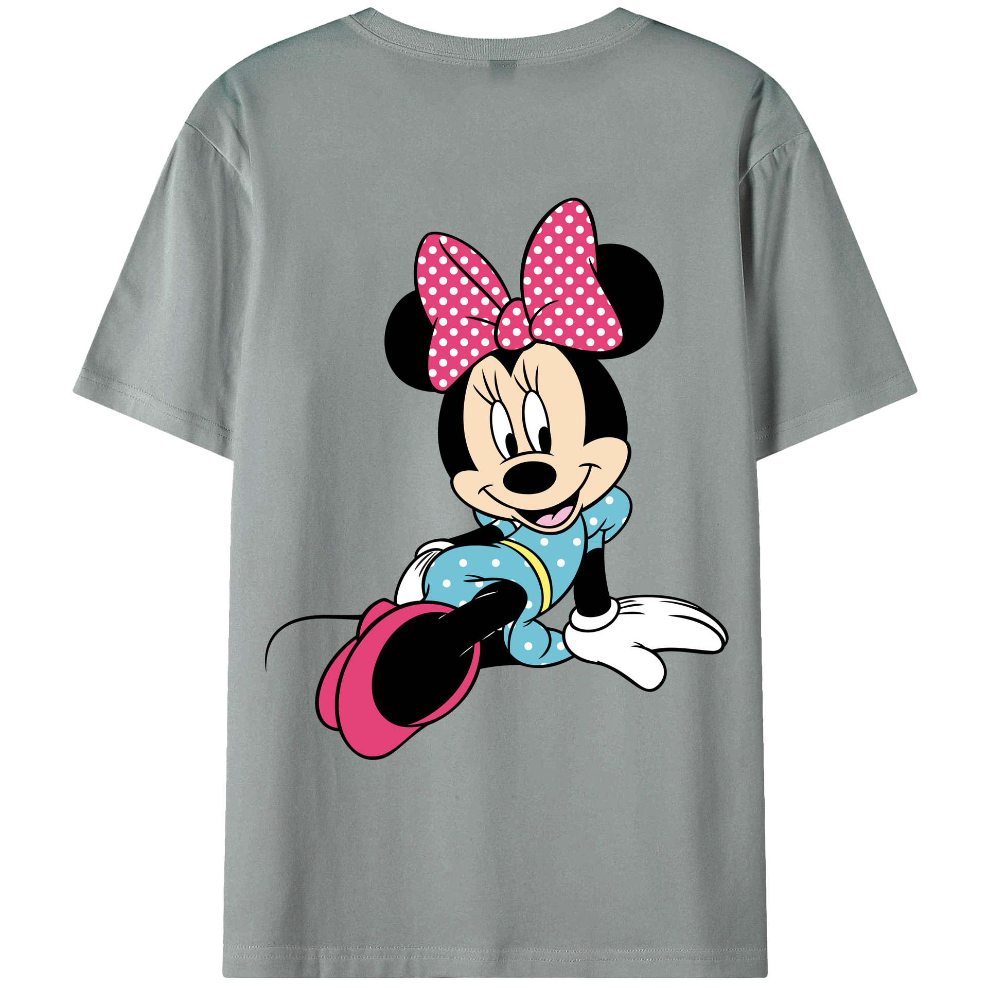 ミッキーマウス Mickey Mouse 綿100％ メンズ半袖Tシャツ（バックプリント） 通気性
